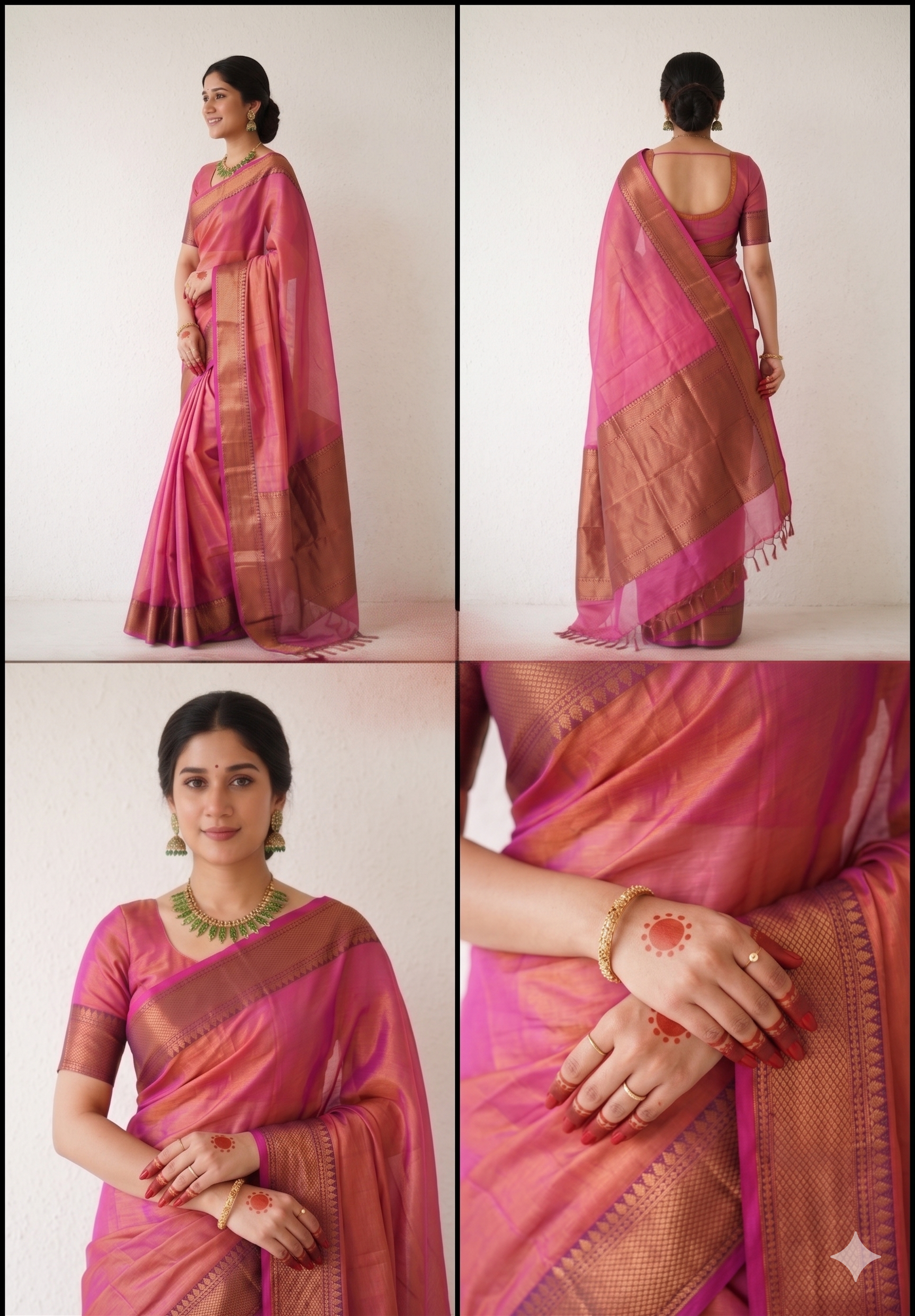 Premium Khadi Tissue Saree | Traditional Elegance for Special Occasions | With Blouse | Thekkini Sarees