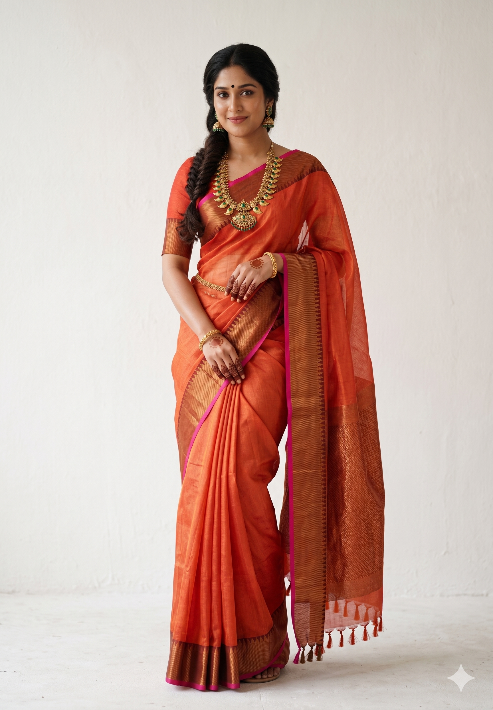 Premium Khadi Tissue Saree | Traditional Elegance for Special Occasions | With Blouse | Thekkini Sarees