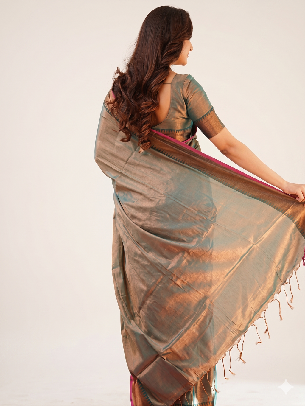Premium Khadi Tissue Saree | Traditional Elegance for Special Occasions | With Blouse | Thekkini Sarees