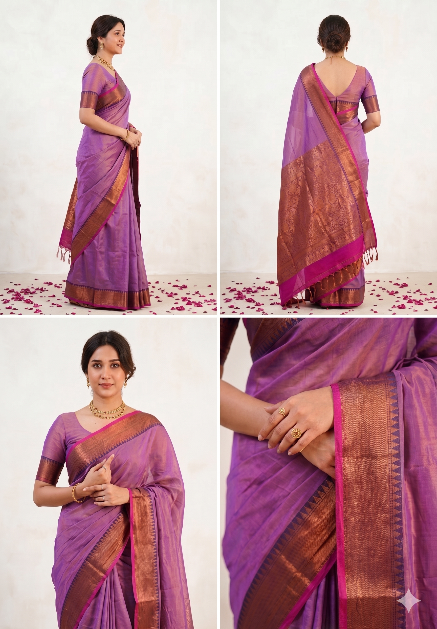 Premium Khadi Tissue Saree | Traditional Elegance for Special Occasions | With Blouse | Thekkini Sarees