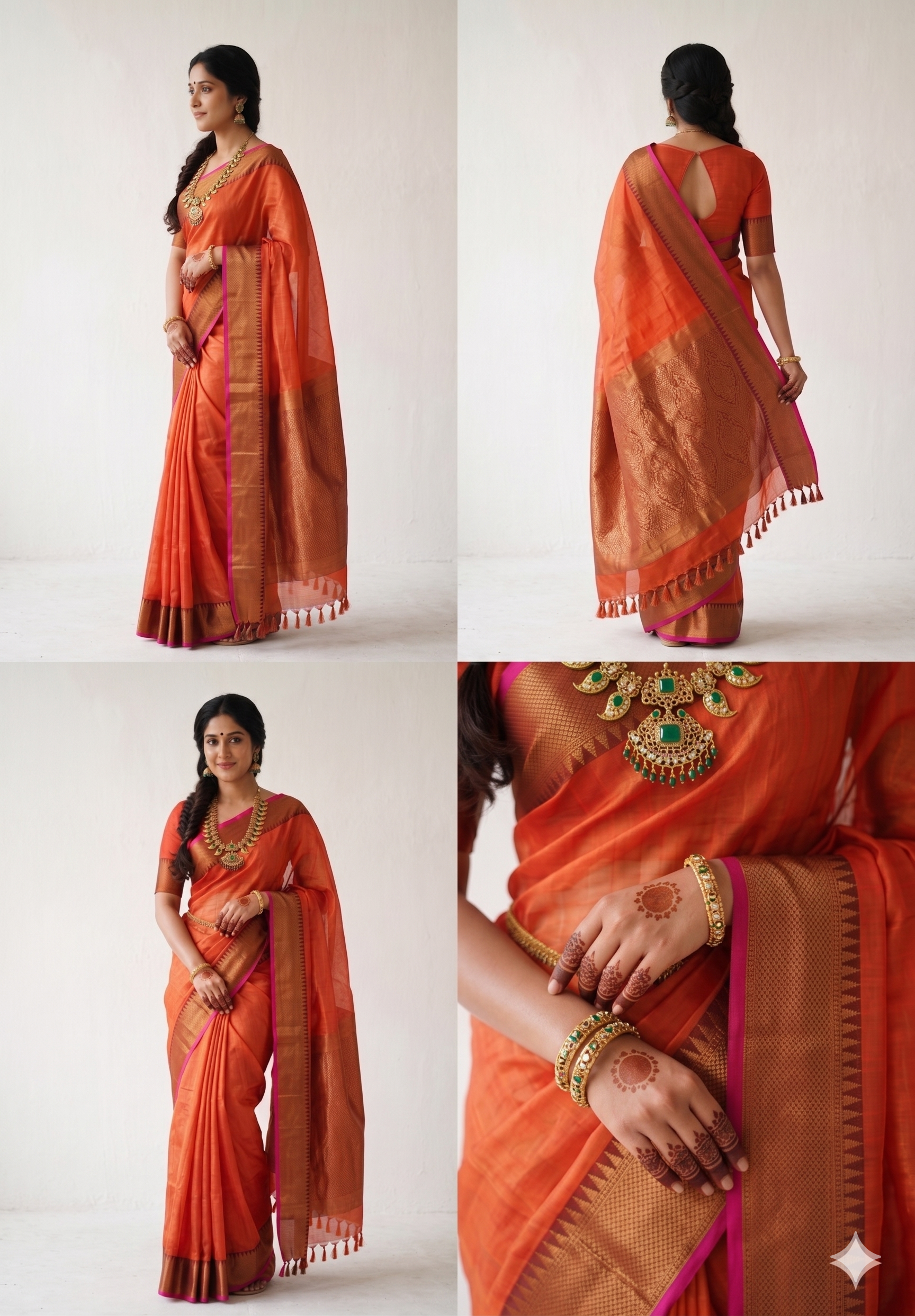 Premium Khadi Tissue Saree | Traditional Elegance for Special Occasions | With Blouse | Thekkini Sarees